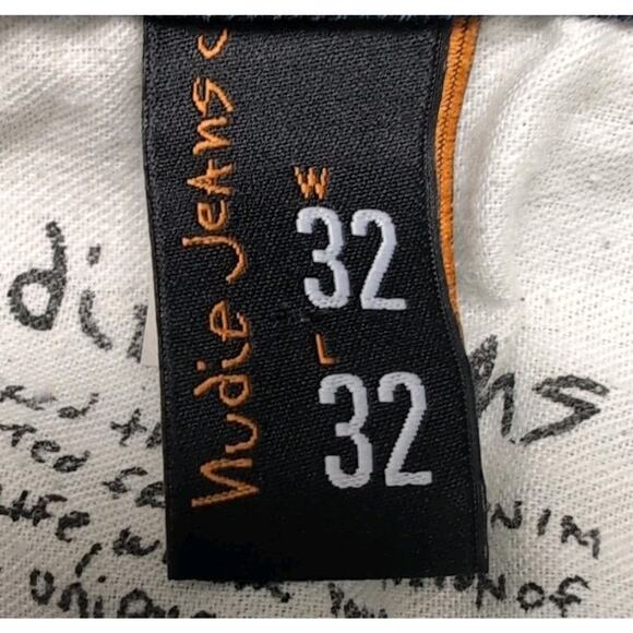 Nudie Jeans Thin Finn Mens 32x32 Measure 31x29.5 Dark Ultra Indigo Coated Italy - Picture 8 of 16